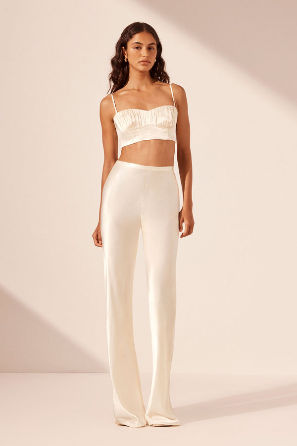 LA LUNE BIAS CUT PANT - CREAM_F
