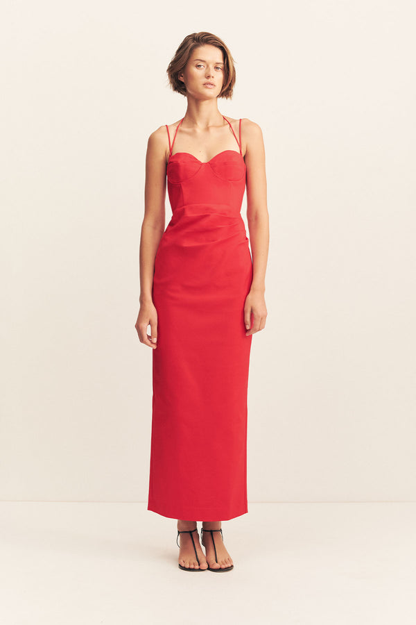LANI BUSTIER MAXI DRESS - CHILLI_F