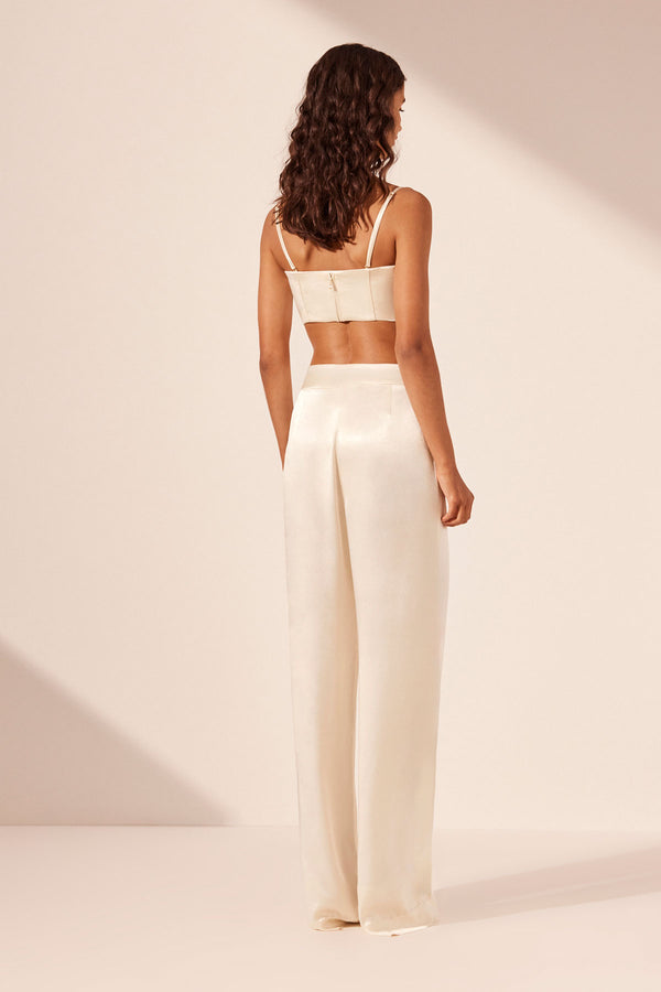 LA LUNE MID RISE STRAIGHT LEG PANT - CREAM_B