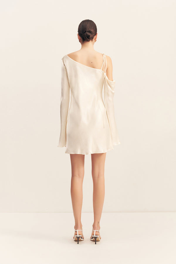 LA LUNE ASYMMETRICAL LONG SLEEVE MINI DRESS | CREAM | DRESSES | SHONA JOY Shona Joy LA LUNE ASYMMETRICAL LONG SLEEVE MINI DRESS | CREAM | DRESSES | SHONA JOY Shona Joy