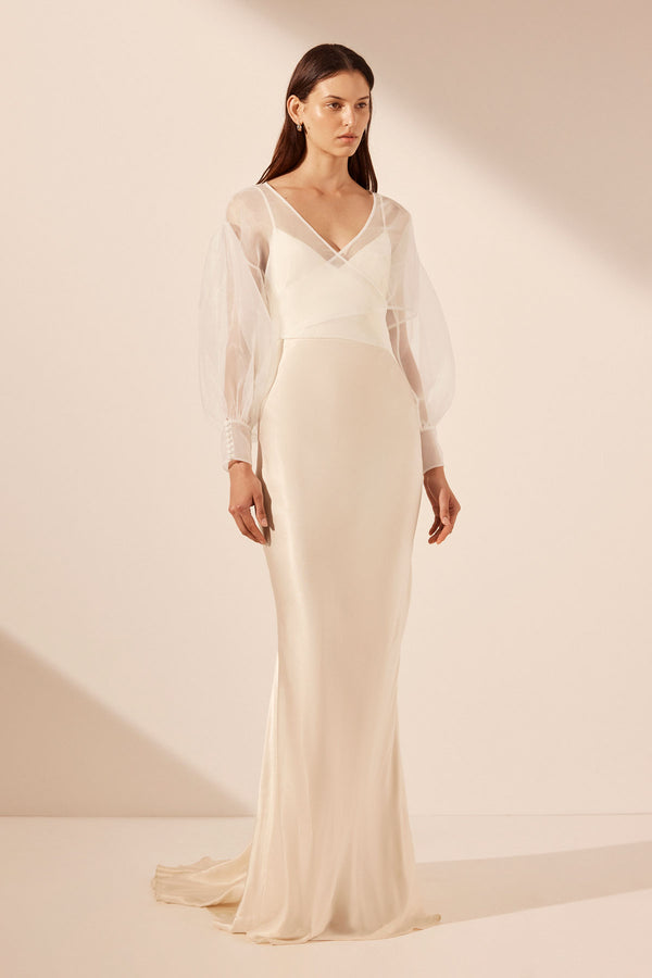 LA LUNE LOW BACK MAXI DRESS - CREAM_F2