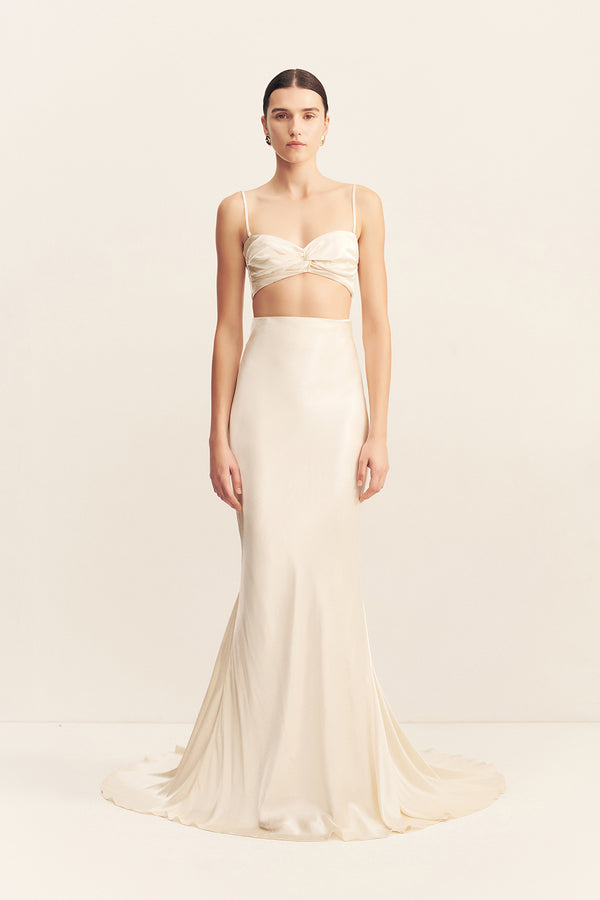 LA LUNE TWIST FRONT BRA TOP - CREAM_F