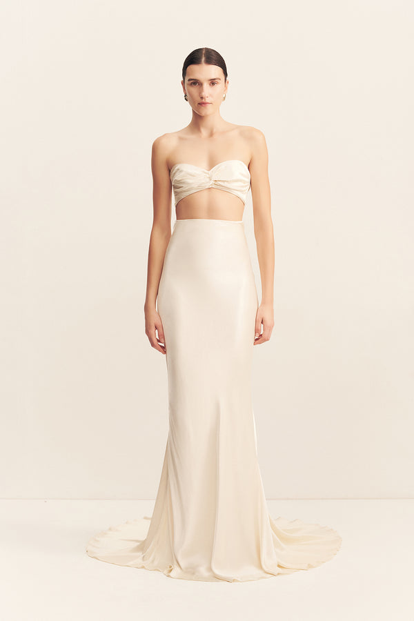 LA LUNE TWIST FRONT BRA TOP - CREAM