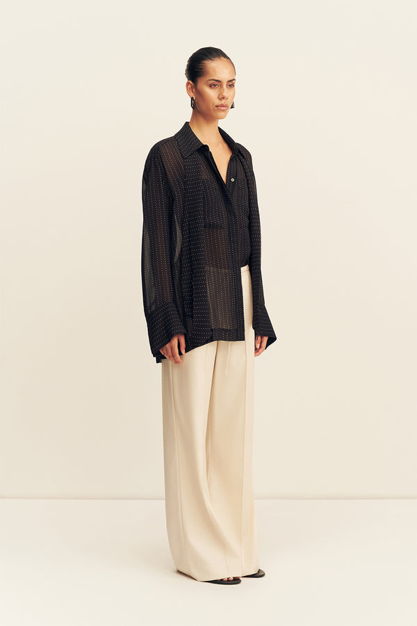 IRVING POLKA DOT SHEER SHIRT