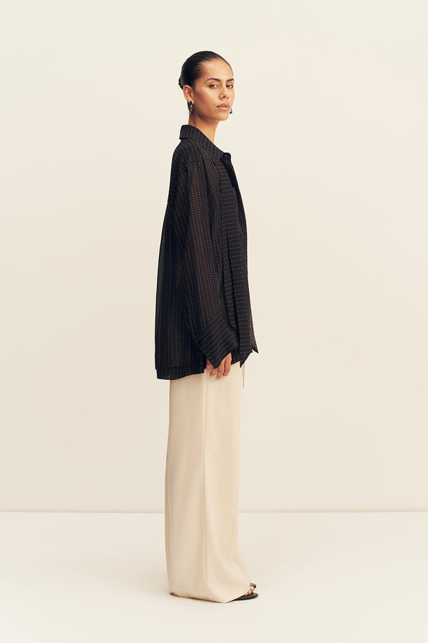 IRVING POLKA DOT SHEER SHIRT