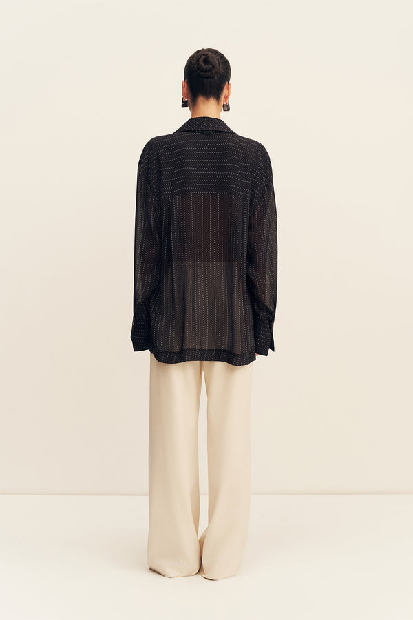 IRVING POLKA DOT SHEER SHIRT