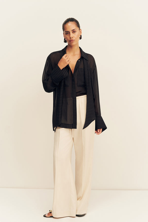 IRVING POLKA DOT SHEER SHIRT