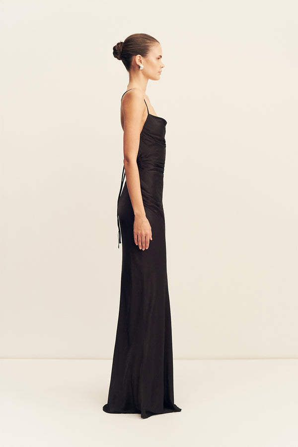 LA LUNE LACE BACK MAXI DRESS - BLACK