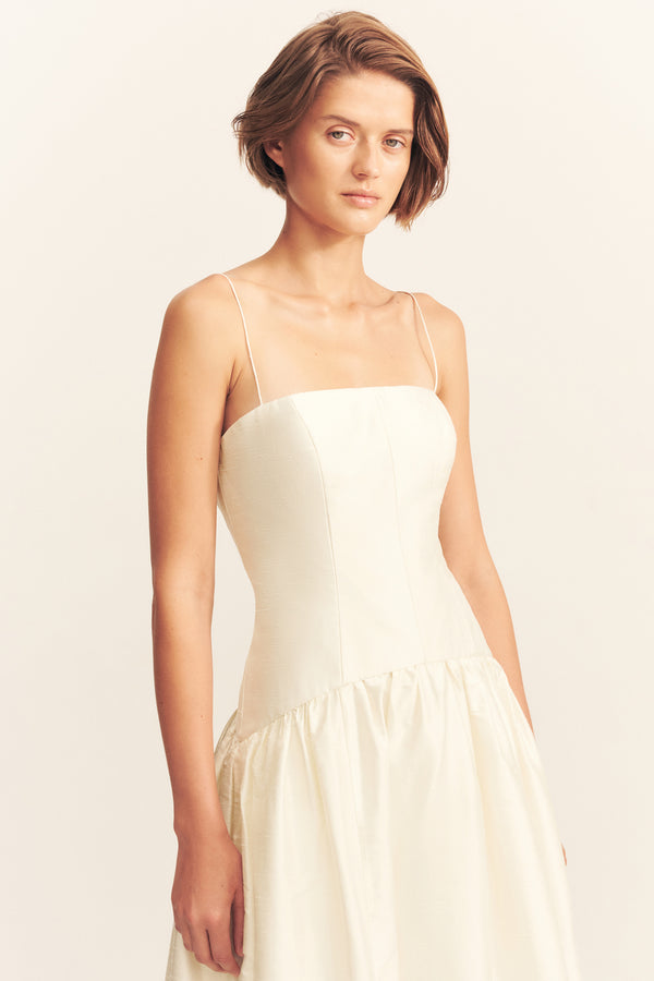 LUCERO SILK PANELLED MAXI DRESS - IVORY_D