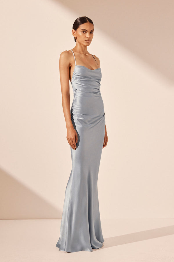 LA LUNE LACE BACK MAXI DRESS - POWDER BLUE_A