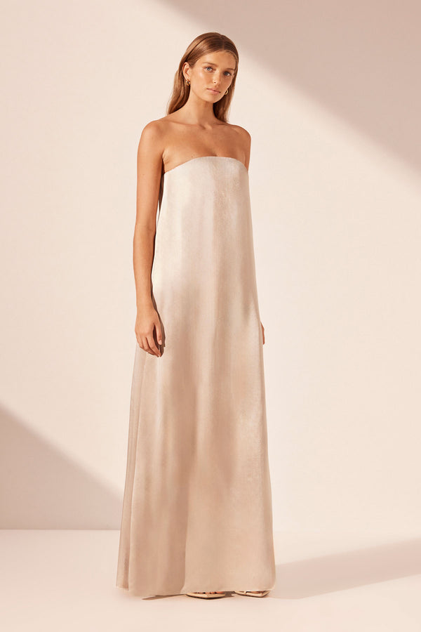 LA LUNE STRAPLESS COLUMN MAXI DRESS - GOLD_A