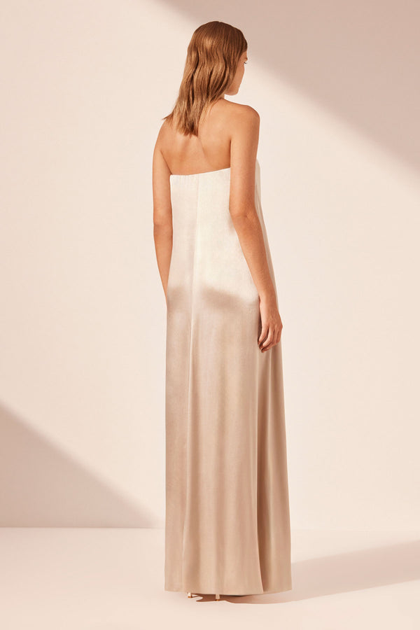 LA LUNE STRAPLESS COLUMN MAXI DRESS - GOLD_B