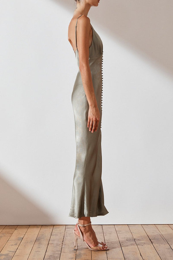 LA LUNE BIAS SLIP DRESS - SAGE_S