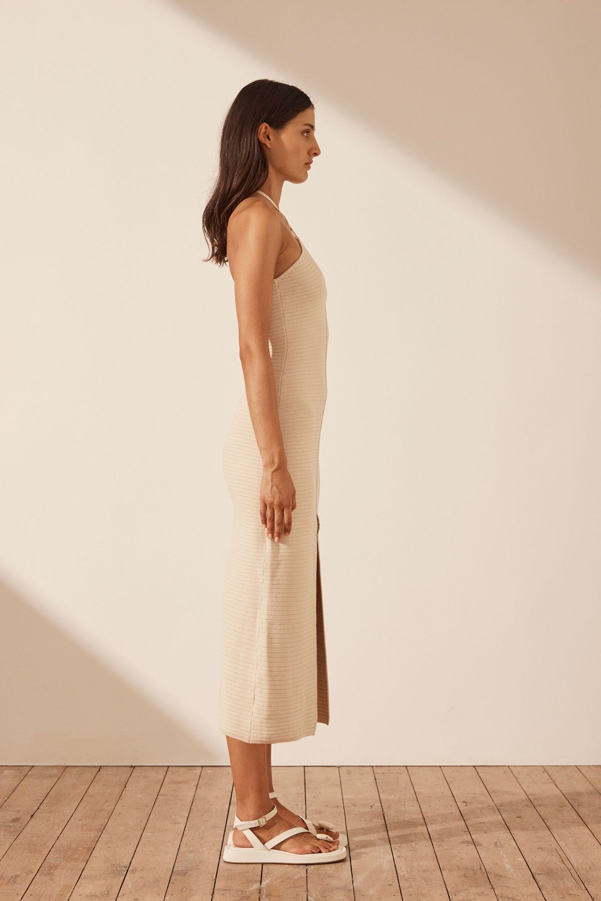 Eve Keyhole Midi Dress Bone Dresses Shona Joy