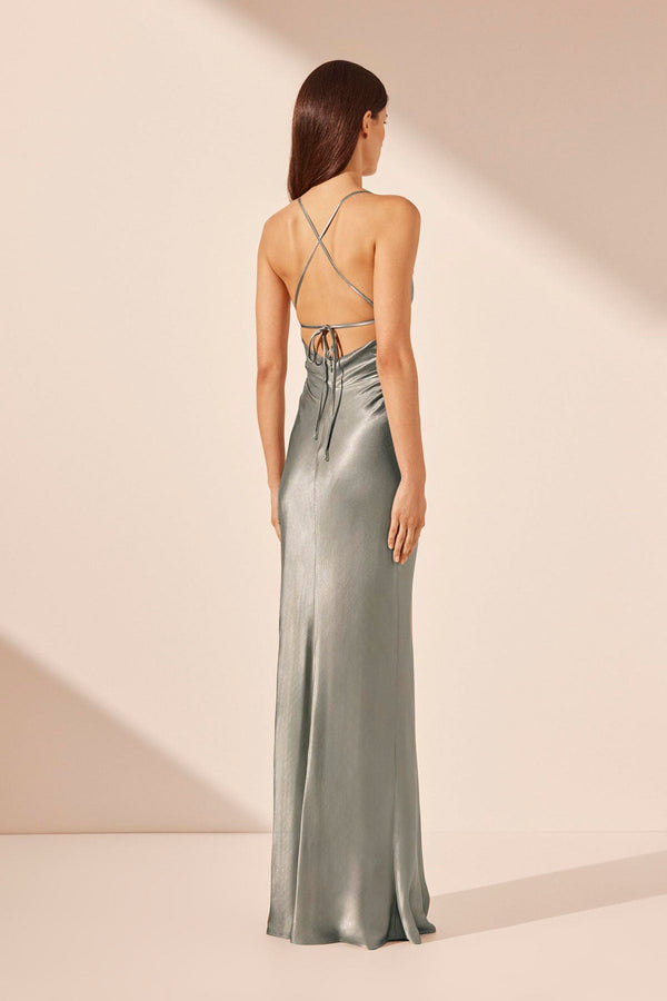 LA LUNE LACE BACK MAXI DRESS - SAGE_B