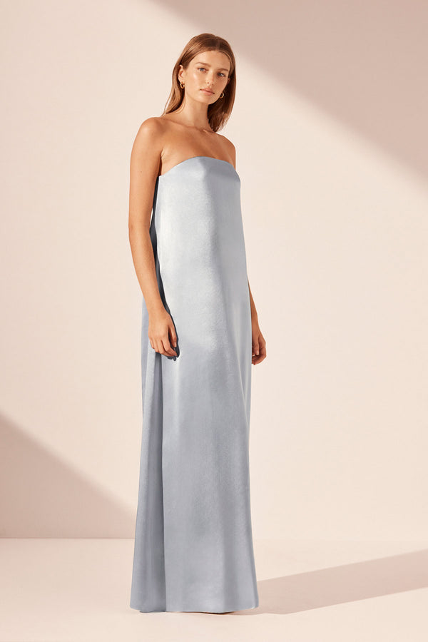 LA LUNE STRAPLESS COLUMN MAXI DRESS - POWDER BLUE_A