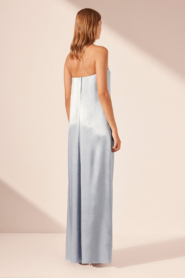 LA LUNE STRAPLESS COLUMN MAXI DRESS - POWDER BLUE_B