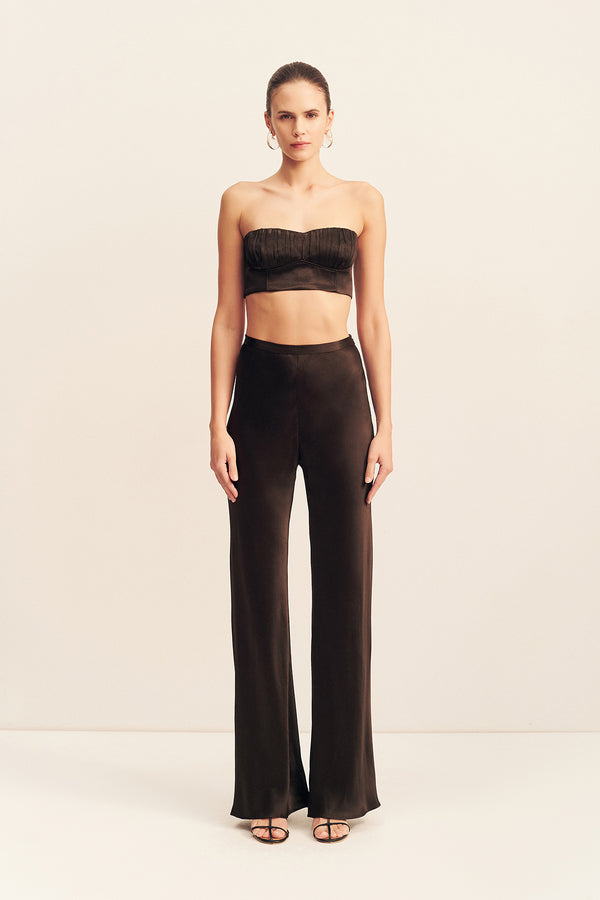 LA LUNE CORDED RUCHED BRALETTE - BLACK_F