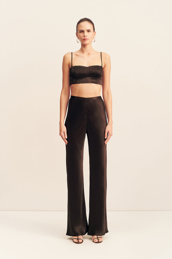 LA LUNE CORDED RUCHED BRALETTE - BLACK