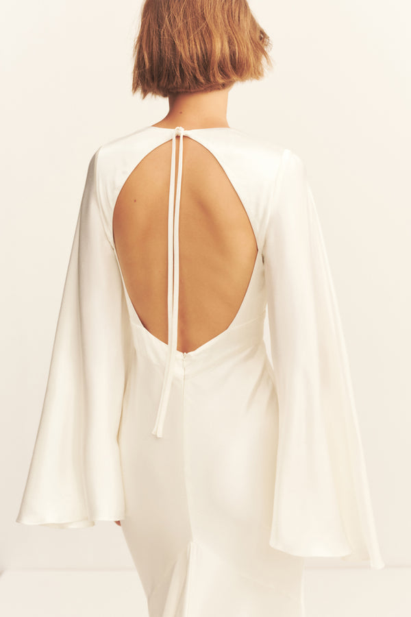LA LUNE BACKLESS GOWN - WHITE_B
