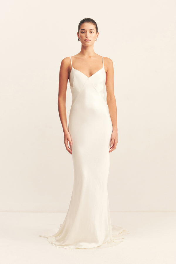 LA LUNE LOW BACK GOWN - WHITE_F