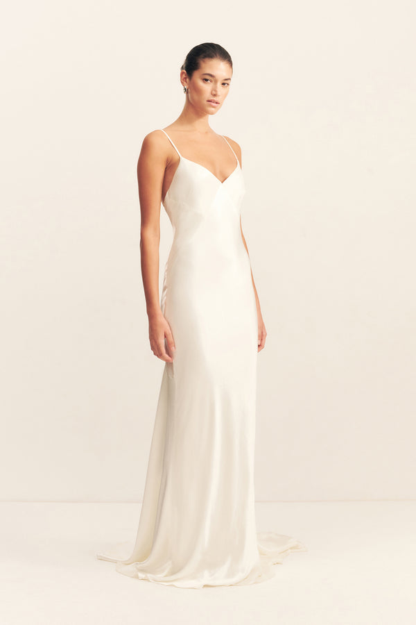 LA LUNE LOW BACK GOWN - WHITE_A