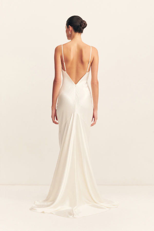 LA LUNE LOW BACK GOWN - WHITE_B