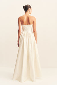 LUCERO HIGH LOW CORSET GOWN - IVORY
