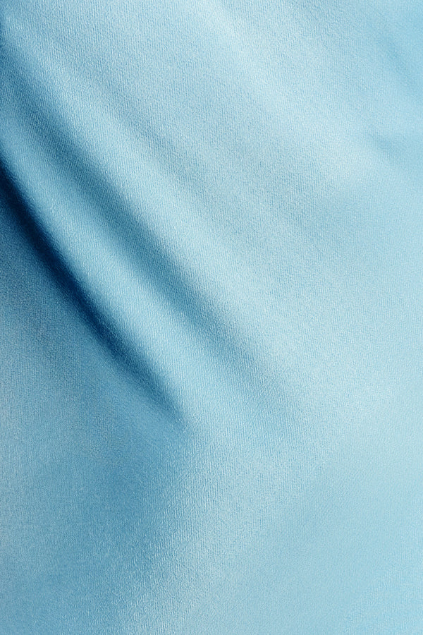 LA LUNE PLUNGED CROSS BACK MAXI DRESS - ICEBERG BLUE_SW