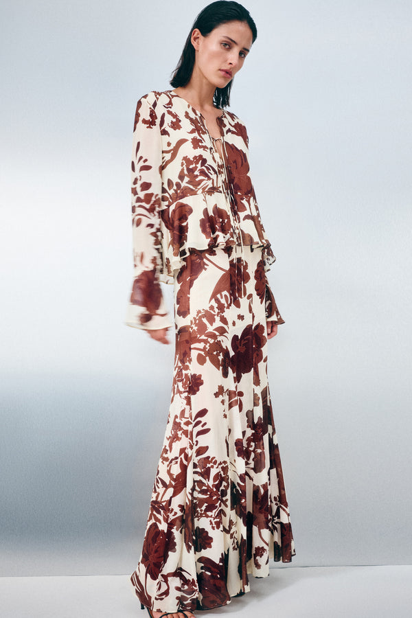 NOA LONG SLEEVE RUFFLE TOP_