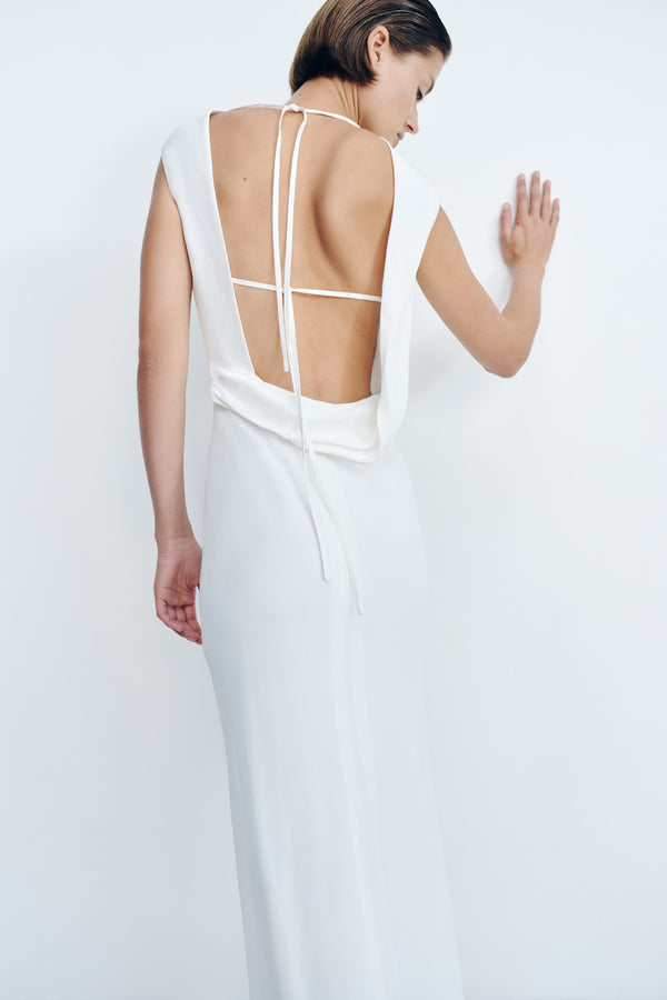 RIO COWL OPEN BACK MAXI DRESS - IVORY