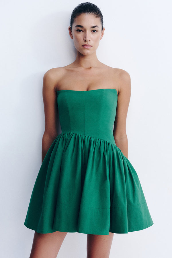 CAMPBELL STRAPLESS MINI DRESS - ABUNDANT GREEN
