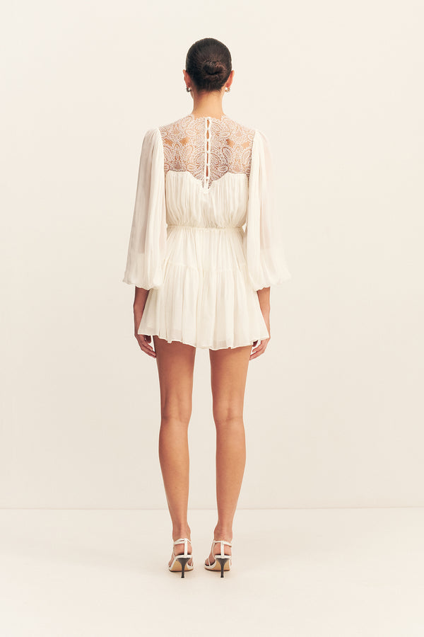 EMORY LONG SLEEVE MINI DRESS - IVORY_B