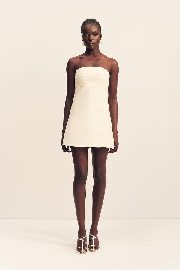 LANI STRAPLESS MINI DRESS - RICE_F