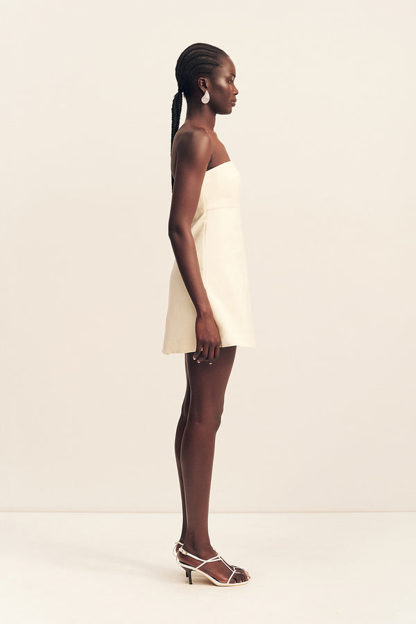LANI STRAPLESS MINI DRESS - RICE
