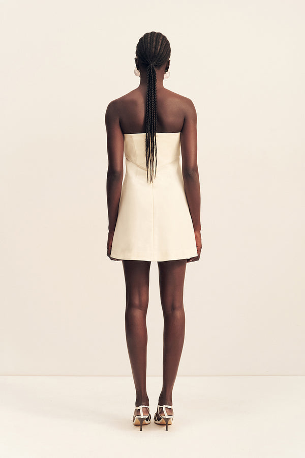 LANI STRAPLESS MINI DRESS - RICE