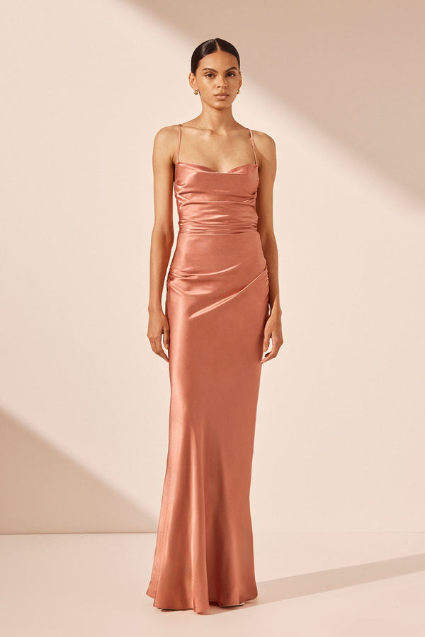 LA LUNE LACE BACK MAXI DRESS - ANTIQUE ROSE_F