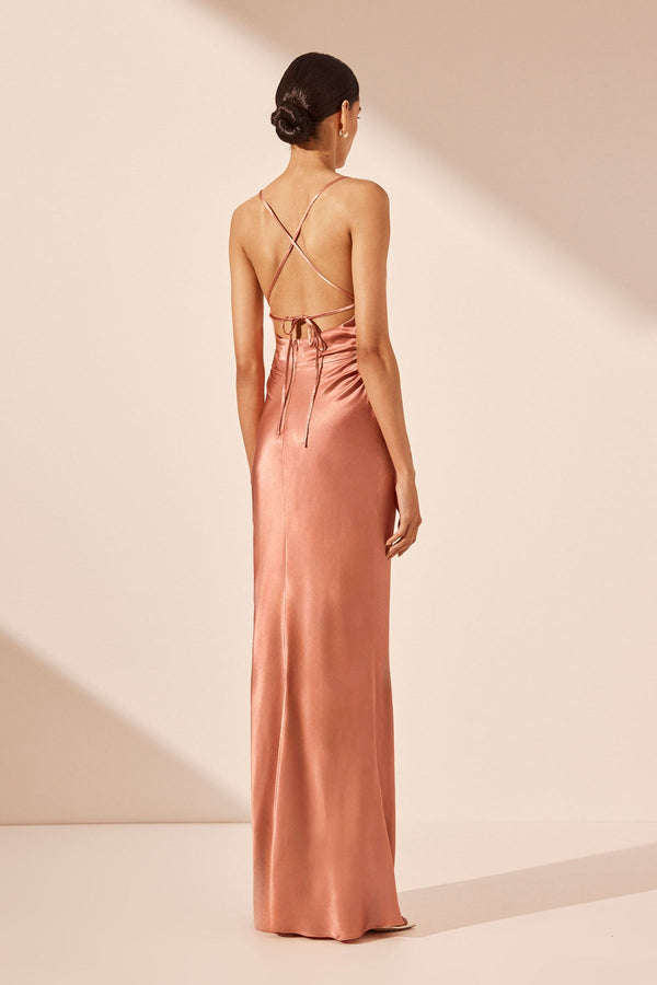 LA LUNE LACE BACK MAXI DRESS - ANTIQUE ROSE_B