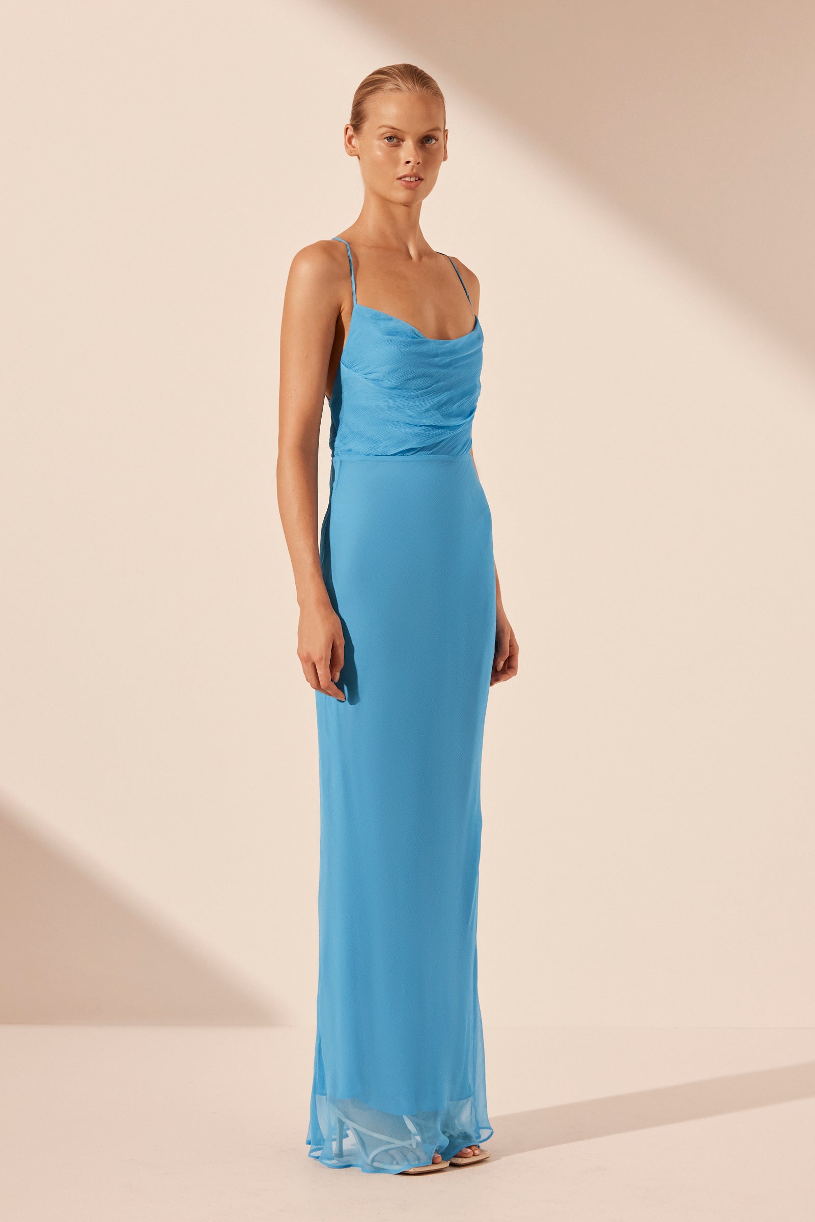 Aqua blue maxi dress best sale