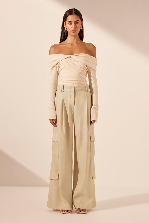 KASBAH SLOUCH CARGO PANT - OYSTER_F