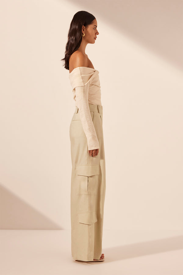 KASBAH SLOUCH CARGO PANT - OYSTER_S