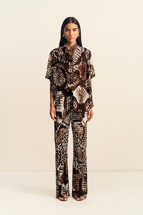 MAIA SHEER SCARF SHIRT WITH TIE