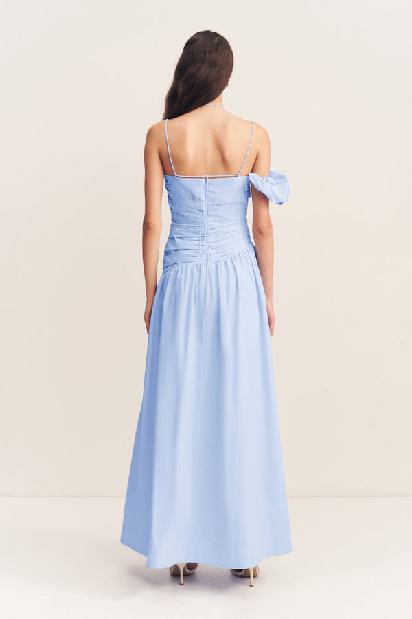 MAIORI BUBBLE SLEEVE MAXI DRESS - CORNFLOWER BLUE_B