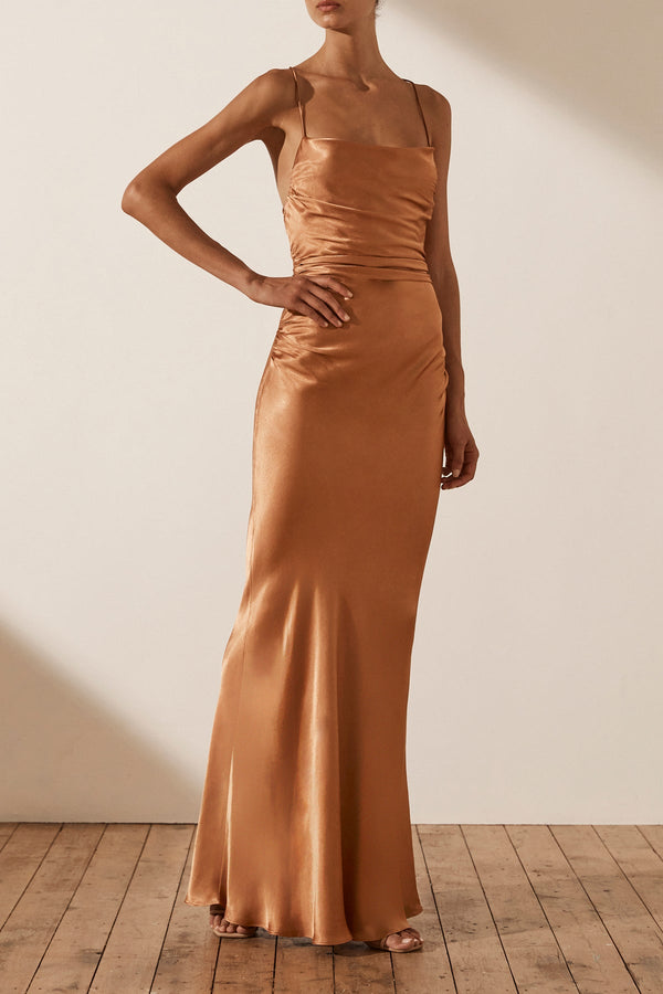 LA LUNE LACE BACK MAXI DRESS - COPPER_A