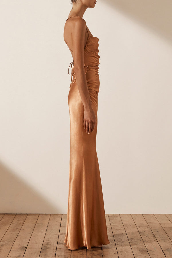 LA LUNE LACE BACK MAXI DRESS - COPPER_S