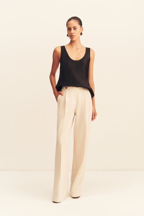 IRENA HIGH WAISTED TAILORED PANT - BONE_F
