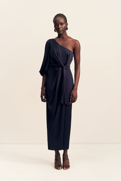 Lumiere Tie Front One Shoulder Dress | Night Sky | Dresses