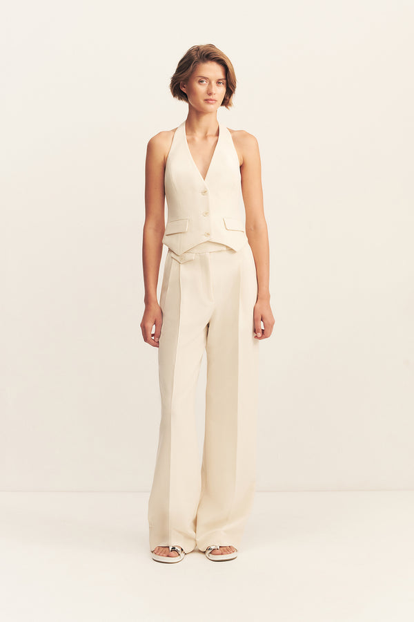 IRENA HALTER NECK VEST - RICE_F