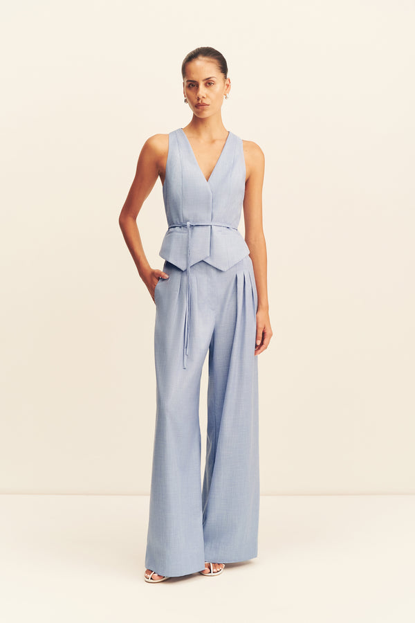 ASHER WIDE LEG PANT - CHAMBRAY BLUE_F