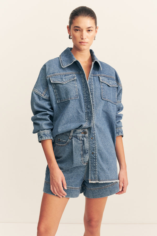 RAQUEL OVERSIZED SHIRT - VINTAGE BLUE_D